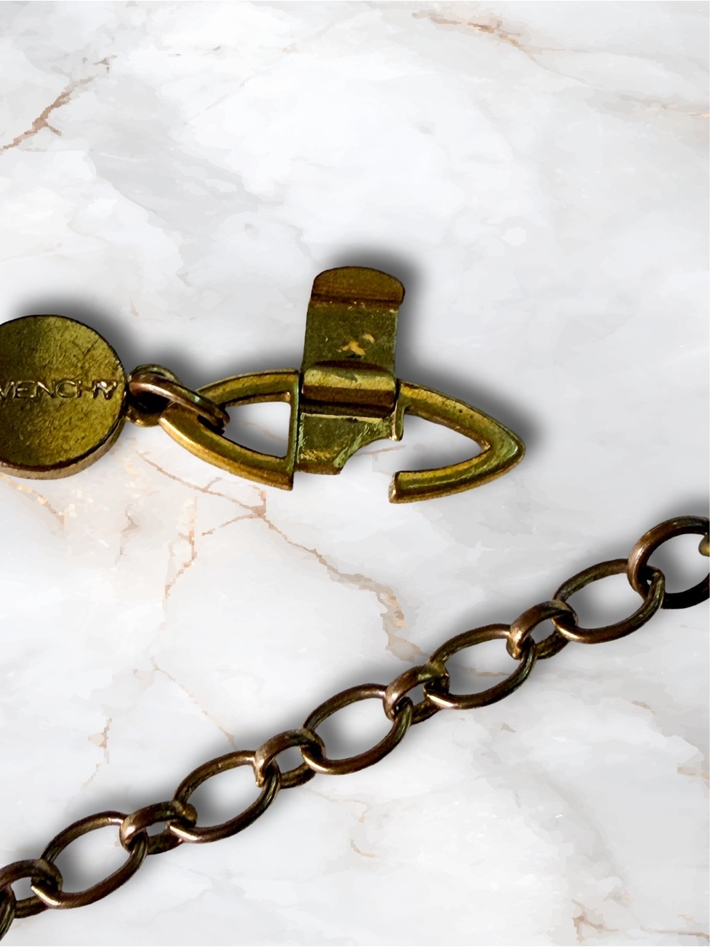 Vintage Givenchy Bronze Faux Pearl Choker Necklace Pavé Crystal Accents - Picture 13 of 17